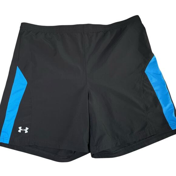 Black with Blue Mens Under Armour Sport Shorts - Size L - Picture 1 of 3